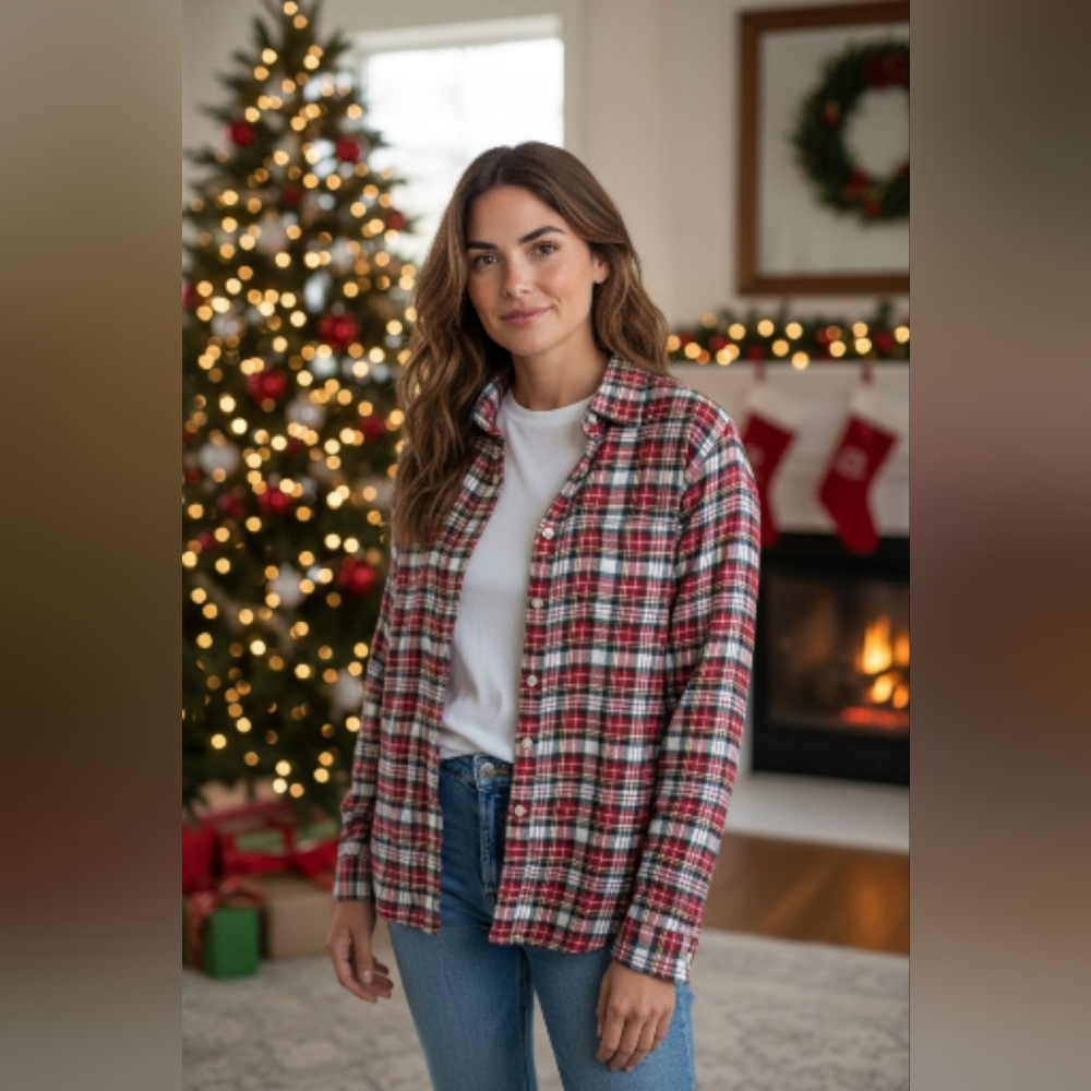 Club Room Red and Green Plaid Shirt